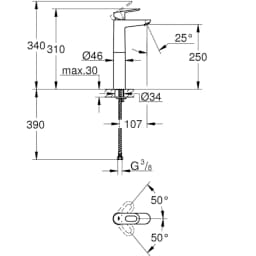 Grohe BauLoop Tek Kumandalı Lavabo Bataryası - 23764000 görsel 2