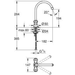 Grohe Costa L Tek Delikli Mutfak Bataryası - 31812001 görsel 2