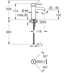 Grohe Essence Neıw Tek Kumandalı Lavabo Bataryası - 23590DC1 görsel 2
