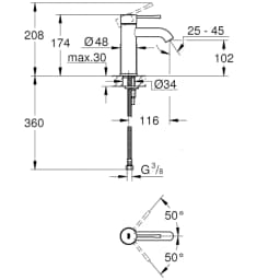 Grohe Essence New Tek Kumandalı Bronz Lavabo Bataryası - 23591001 görsel 2