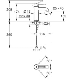 Grohe Essence New Tek Kumandalı Lavabo Bataryası - 23590A01 görsel 2