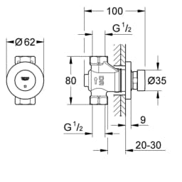 Grohe Euroeco Cosmopolitan T Zaman Ayarlı Duş Valfi - 36268000 görsel 2