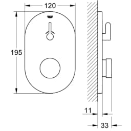 Grohe Eurosmart Cosmopolitan T Kelebek ve Ayarlanabilir Sıcaklık Sınırlayıcı İle Zaman Ayarlı Duş Bataryası - 36321000 görsel 2