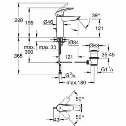 Grohe Eurosmart Tek Kumandalı Siyah Lavabo Bataryası - 233222433 görsel 2