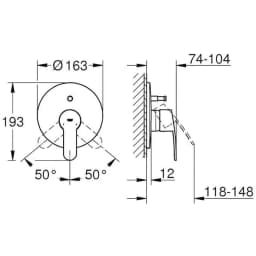Grohe Eurostyle Cosmopolitan Ankastre Banyo-Duş Bataryası - 19506002 görsel 2
