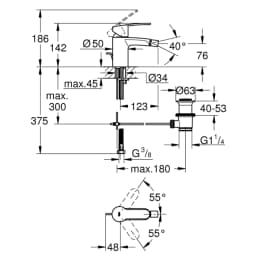Grohe Eurostyle Cosmopolitan Tek Kumandalı Bide Bataryası - 33565002 görsel 2