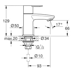 Grohe Eurostyle Cosmopolitan Tek Su Girişli Lavabo Batarya - 23039002 görsel 2