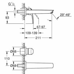 Grohe Grohe Eurosmart İki Delikli Ankastre Siyah Lavabo Bataryası - 293382433 görsel 2
