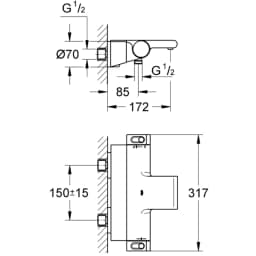 Grohe Grohtherm 2000 Termostatik Duş Bataryası - 34469001 görsel 2