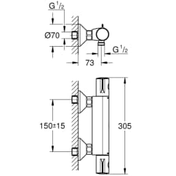 Grohe Grohtherm 800 Termostatik Duş Bataryası - 34558000 görsel 2