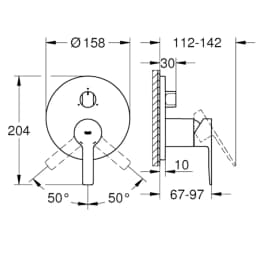 Grohe Lineare New Tek kumandalı 3 Yönlü Banyo Bataryası - 24095001 görsel 2
