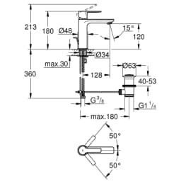 Grohe Lineare New Tek Kumandalı Nikel Lavabo Bataryası - 32114AL1 görsel 2