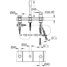 Grohe Lineare New Üç Delikli Tek Kumandalı Banyo Kombinasyonu - 19965001 görsel 2