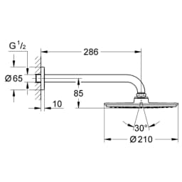 Grohe Rainshower Cosmopolitan Metal Tek Akışlı Tepe Duşu Seti - 26062000 görsel 2