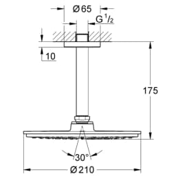 Grohe Rainshower Cosmopolitan Metal Tek Akışlı Tepe Duşu Seti - 26063000 görsel 2
