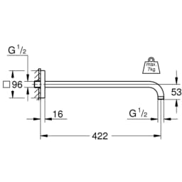Grohe Rainshower Duş Kolu 422 - 26145000 görsel 2