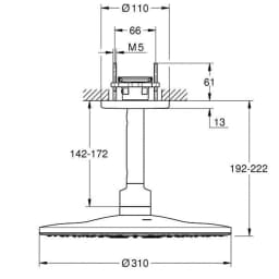 Grohe Grohtherm 800 Termostatik Siyah Duş Bataryası - 1022022430 görsel 2