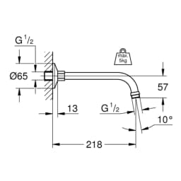 Grohe Relexa Duş Başlığı Dirseği - 27406000 görsel 2