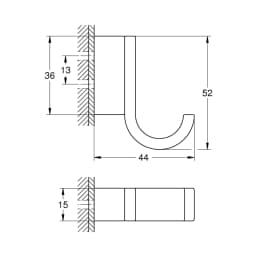 Grohe Selection Tekli Havlu Askısı - 41039000 görsel 2