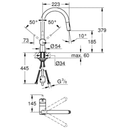 Grohe Zedra 2019 Tek Kumandalı Eviye Bataryası - 32321002 görsel 2