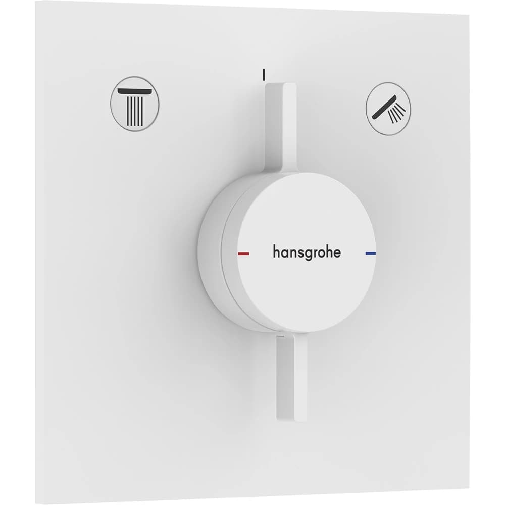 Hansgrohe DuoTurn E 2 Çıkış İçin Satin Beyaz Ankastre Banyo Bataryası 75417700