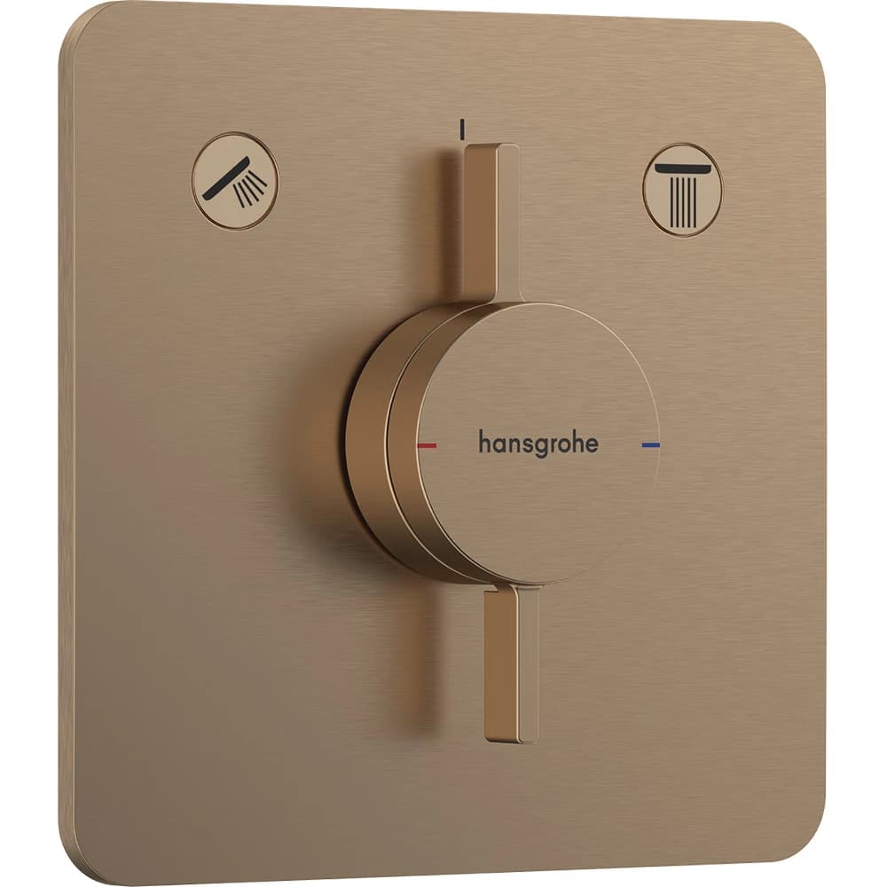 Hansgrohe DuoTurn Q 2 Çıkış İçin Mat Bronz Ankastre Banyo Bataryası 75414140
