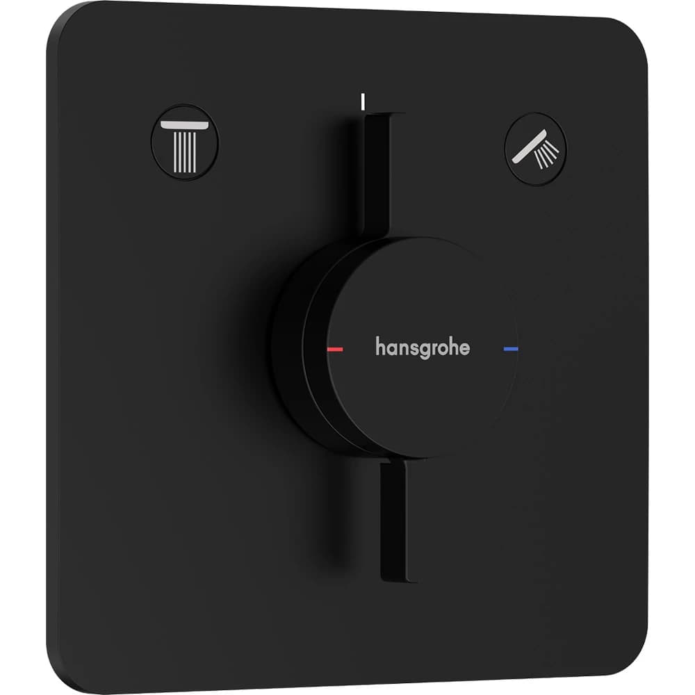 Hansgrohe DuoTurn Q 2 Çıkış İçin Satin Siyah Ankastre Banyo Bataryası 75414670