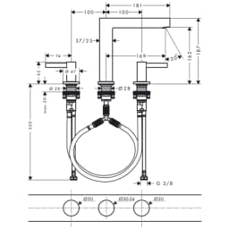 Hansgrohe Finoris 3 Delikli Lavabo Bataryası 76034000 görsel 2