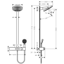 Hansgrohe Pulsify S 260 2jet ShowerTablet Select 400 Satin Siyah Duş Kolonu 24240670 görsel 2