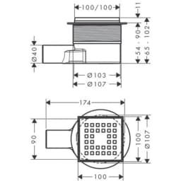 Hansgrohe RainDrain Point 100 cm Fırçalanmış Paslanmaz Çelik Komple Gider Seti - 56246800 görsel 2