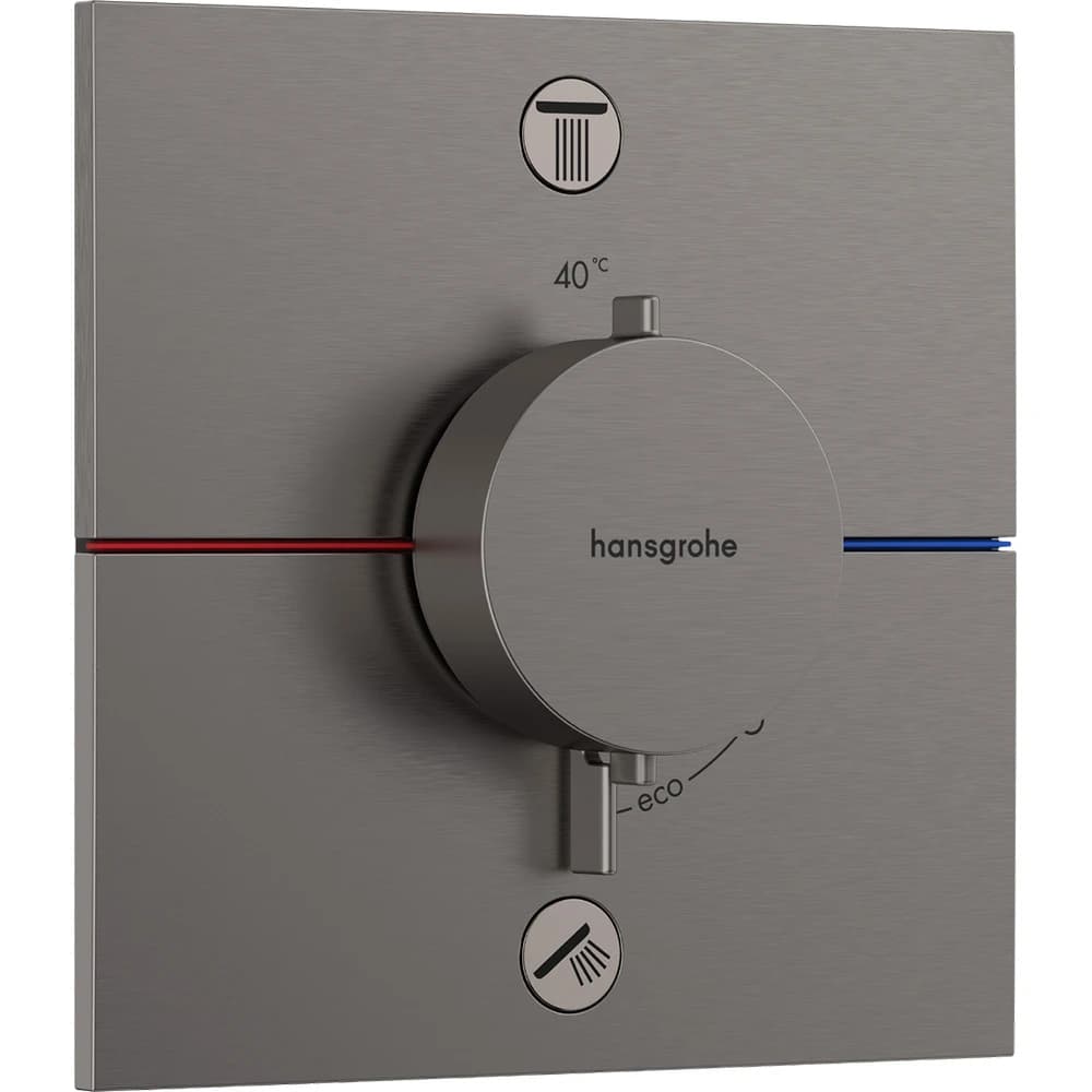 Hansgrohe ShowerSelect Comfort E Mat Siyah Krom Ankastre Termostatik Banyo Bataryası 15578340