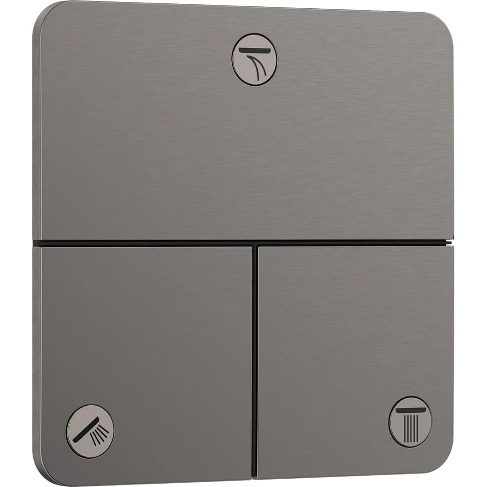 Hansgrohe ShowerSelect Comfort Q Mat Siyah Krom Valf Ankastre 3 Çıkış İçin Termostatik Banyo Bataryası 15587340