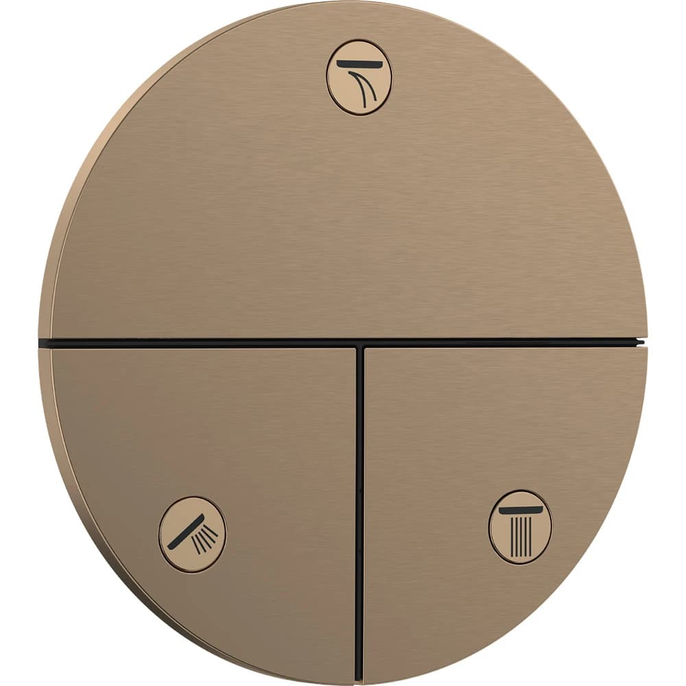 Hansgrohe ShowerSelect Mat Bronz Comfort S Valf 3 Çıkış İçin Ankastre Termostatik Banyo Bataryası 15558140