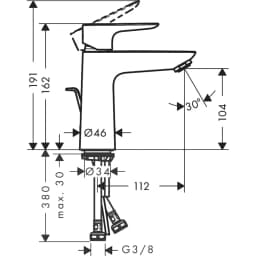 Hansgrohe Talis E 110 Satin Beyaz Lavabo Bataryası 71710700 görsel 2