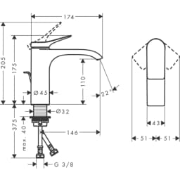 Hansgrohe Vivenis 110 Satin Siyah Lavabo Bataryası 75020670 görsel 2