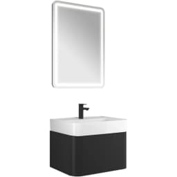 Kale Fold Pro 65 Cm Mat Siyah Banyo Dolabı Takımı görsel 1