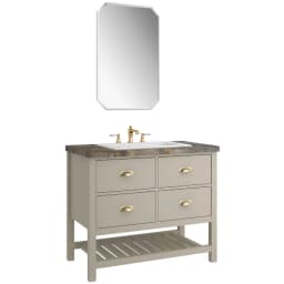 Kale Grandhome 100 Cm Mat Adaçayı Yeşili-Asteroid Banyo Dolabı Takımı (Mat Altın Kulp) görsel 1