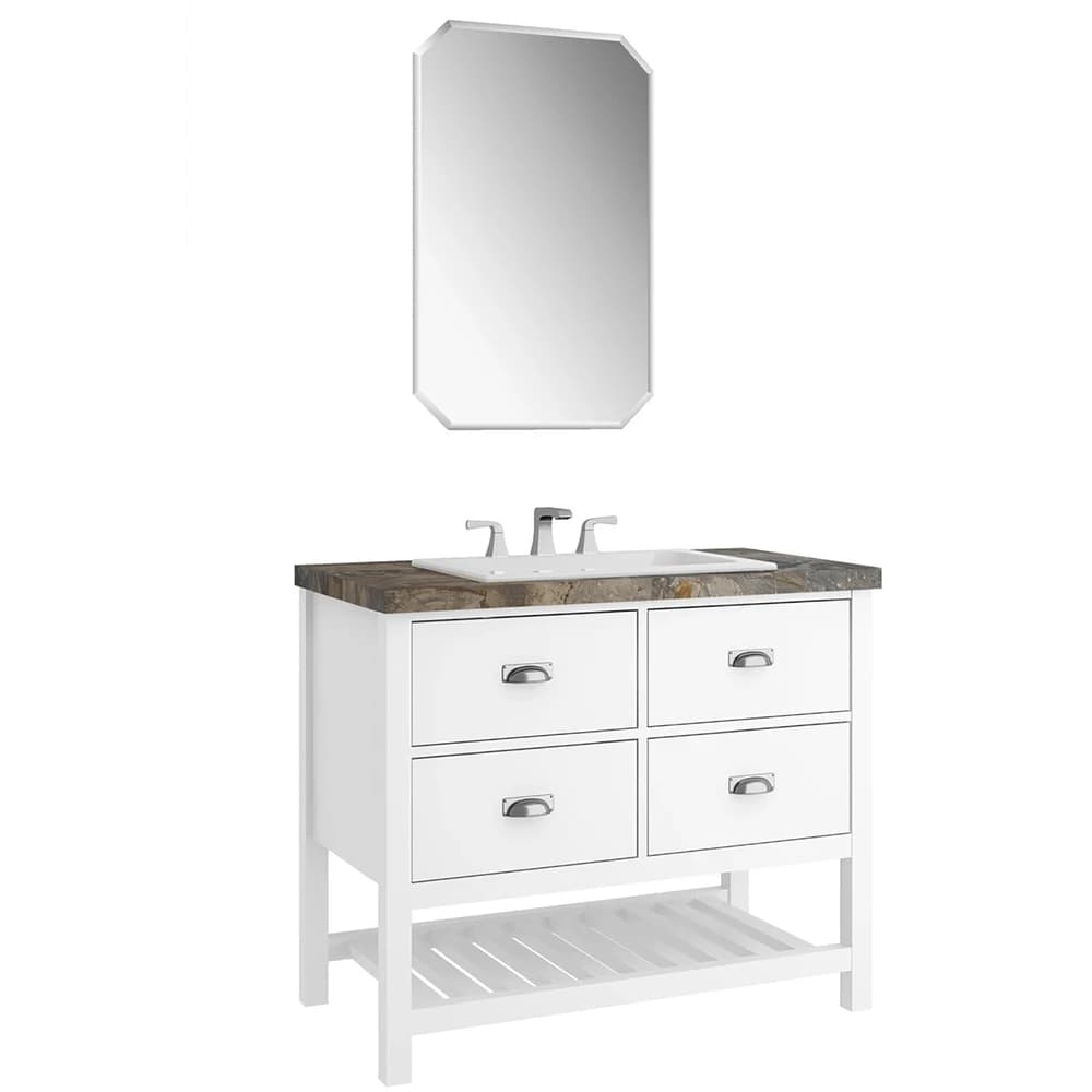 Kale Grandhome 100 Cm Mat Beyaz-Asteroid Banyo Dolabı Takımı (Mat Krom Kulp)
