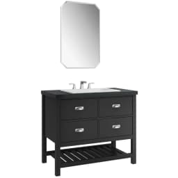 Kale Grandhome 100 Cm Mat Siyah-Ocean Black Banyo Dolabı Takımı (Mat Krom Kulp) görsel 1