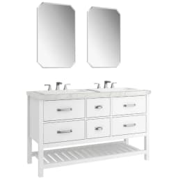 Kale Grandhome 140 Cm Mat Beyaz-Pallisandro Banyo Dolabı Takımı (Mat Krom Kulp) görsel 1