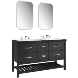 Kale Grandhome 140 Cm Mat Siyah-Ocean Black Banyo Dolabı Takımı (Mat Krom Kulp) görsel 1