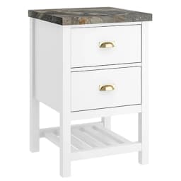 Kale Grandhome 55 Cm Mat Beyaz-Asteroid Yan Dolap (Mat Altın Kulp) görsel 1