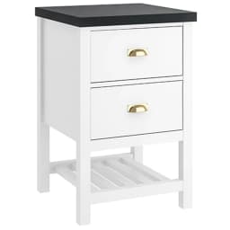 Kale Grandhome 55 Cm Mat Beyaz-Ocean Black Yan Dolap (Parlak Altın Kulp) görsel 1