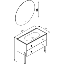 Orka Milazzo 100 Cm Calisto Banyo Dolabı Takımı (Krom Kulp) - 5007842 görsel 2