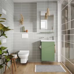 Kale Minimalist 50 Cm Yeşil Banyo Dolabı Takımı görsel 3