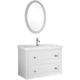 Kale Miro 100 Cm Mat Beyaz Banyo Dolabı Takımı görsel 1