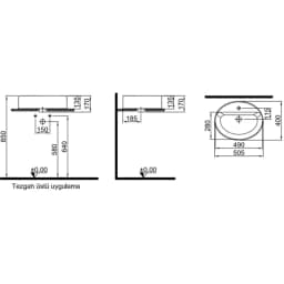 Kale Smartedge 40x50 Cm Mat Vizon Oval Lavabo görsel 2