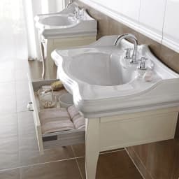 Kale Victorian 90x56 Cm 3 Armatür Delikli Etajerli Lavabo görsel 2
