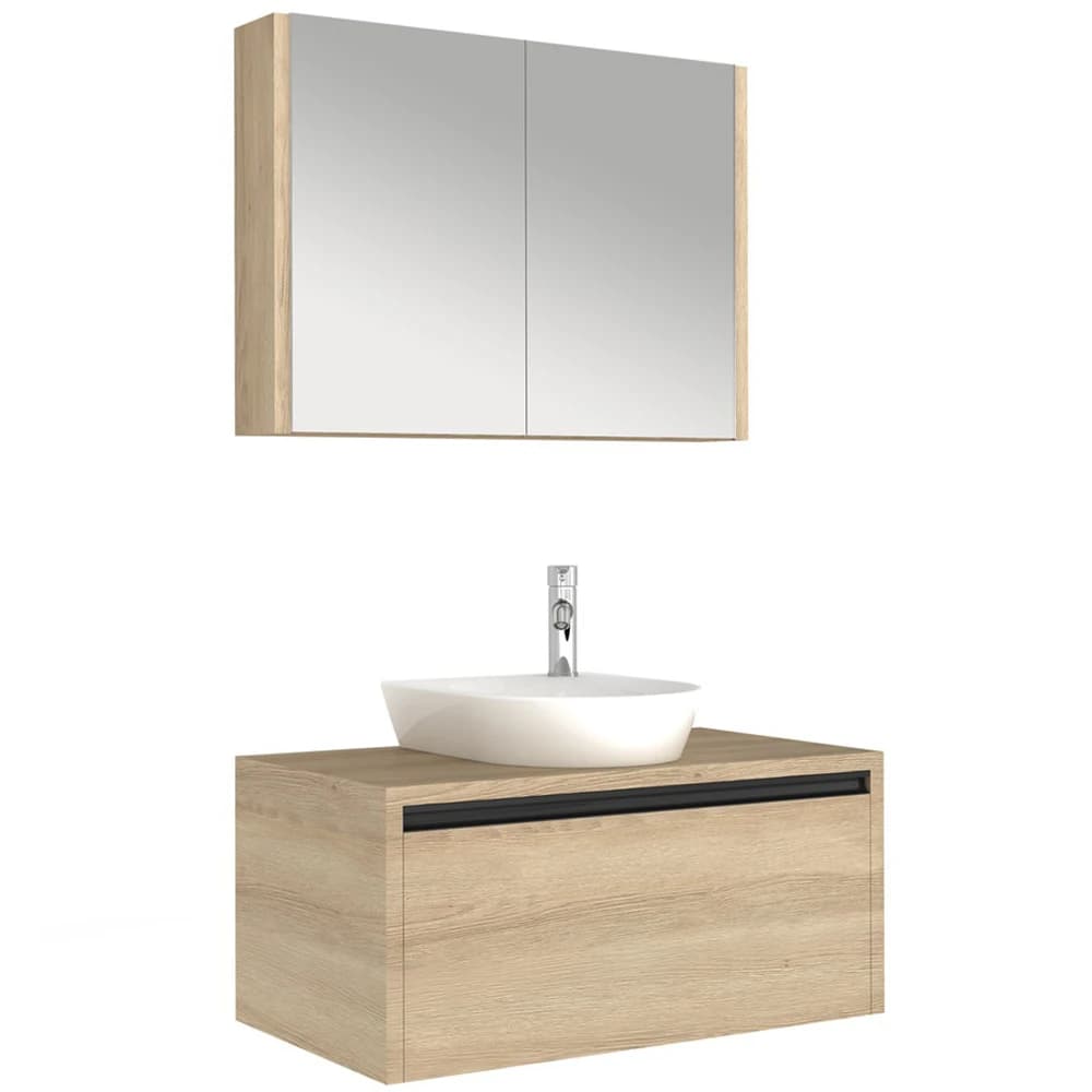 Kale Vista 100 Cm Koyu Meşe Banyo Dolabı Takımı