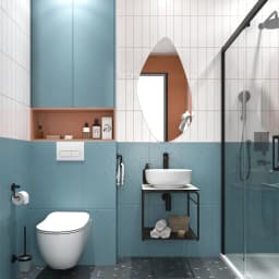 Kale Volo 45 Cm Yuvarlak Beyaz Lavabolu Metal Banyo Mobilya Seti görsel 2